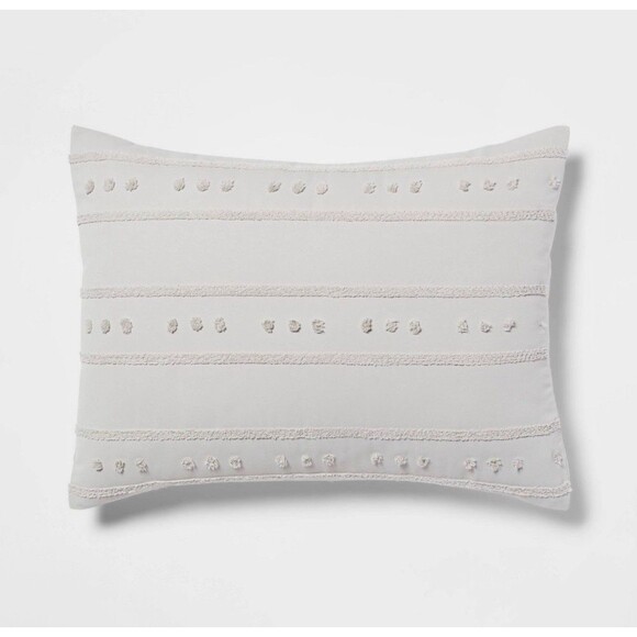 Full/Queen Quinlan Clipped Stripe Dot Comforter Bedding Set 5pc Threshold NEW - Picture 5 of 9